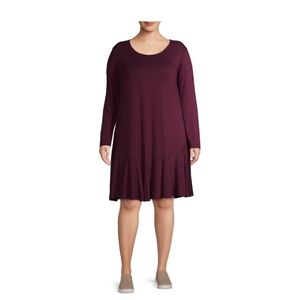 Terra and Sky women's plus size knit peplum dress